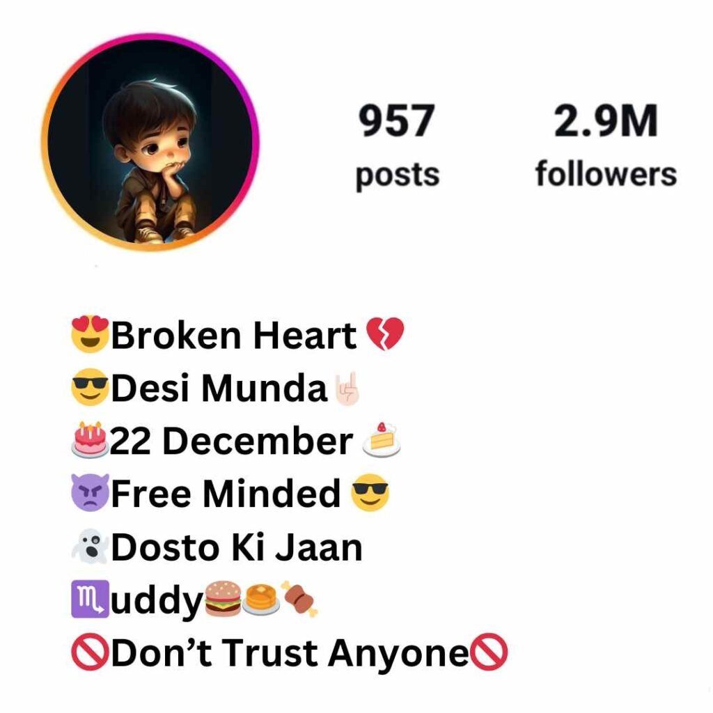 Broken Bio For Instagram