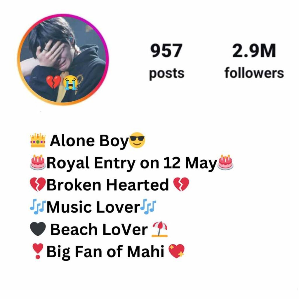 Broken bio for instagram for boy