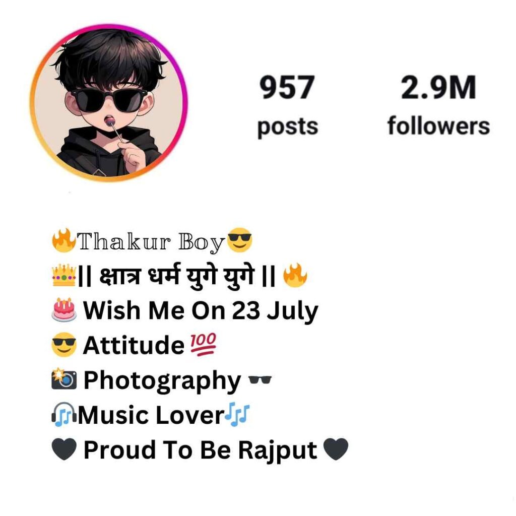 thakur bio for instagram