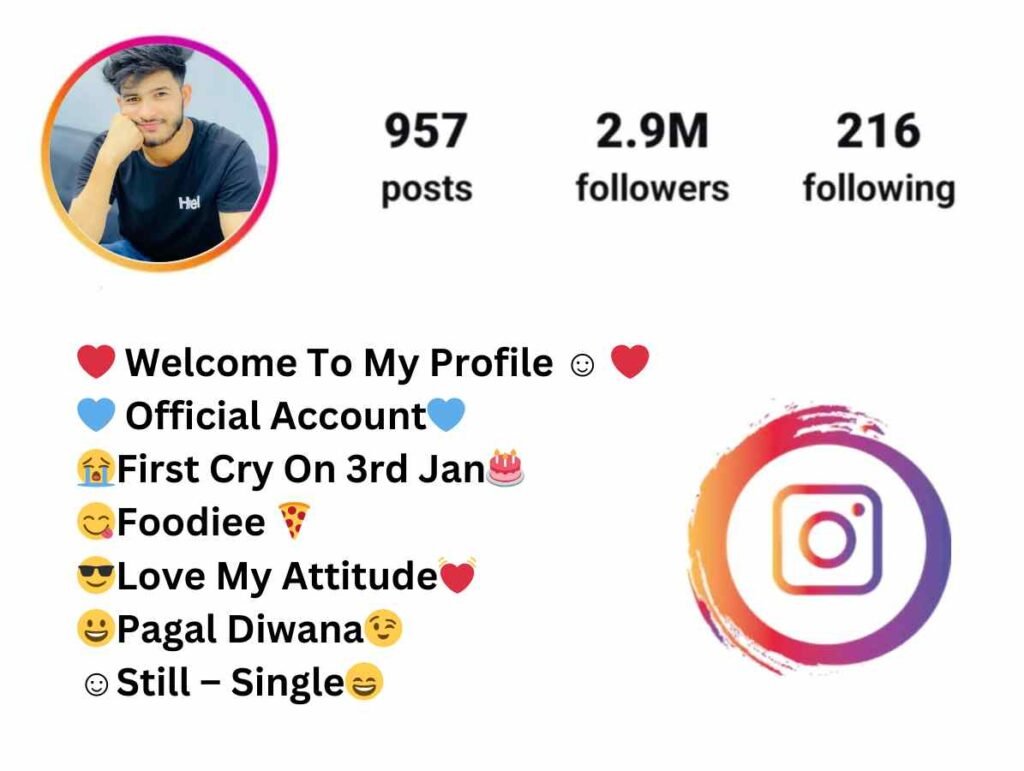Instagram bio with emoji for boy