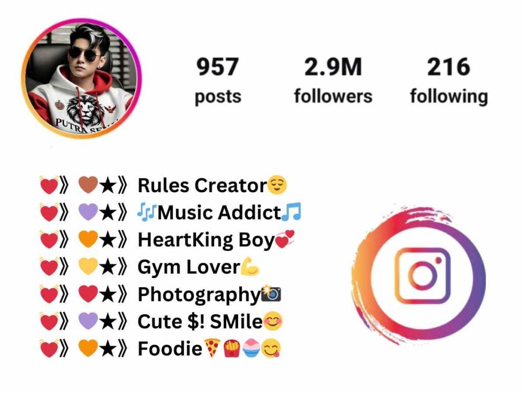 Instagram bio with emoji for boy
