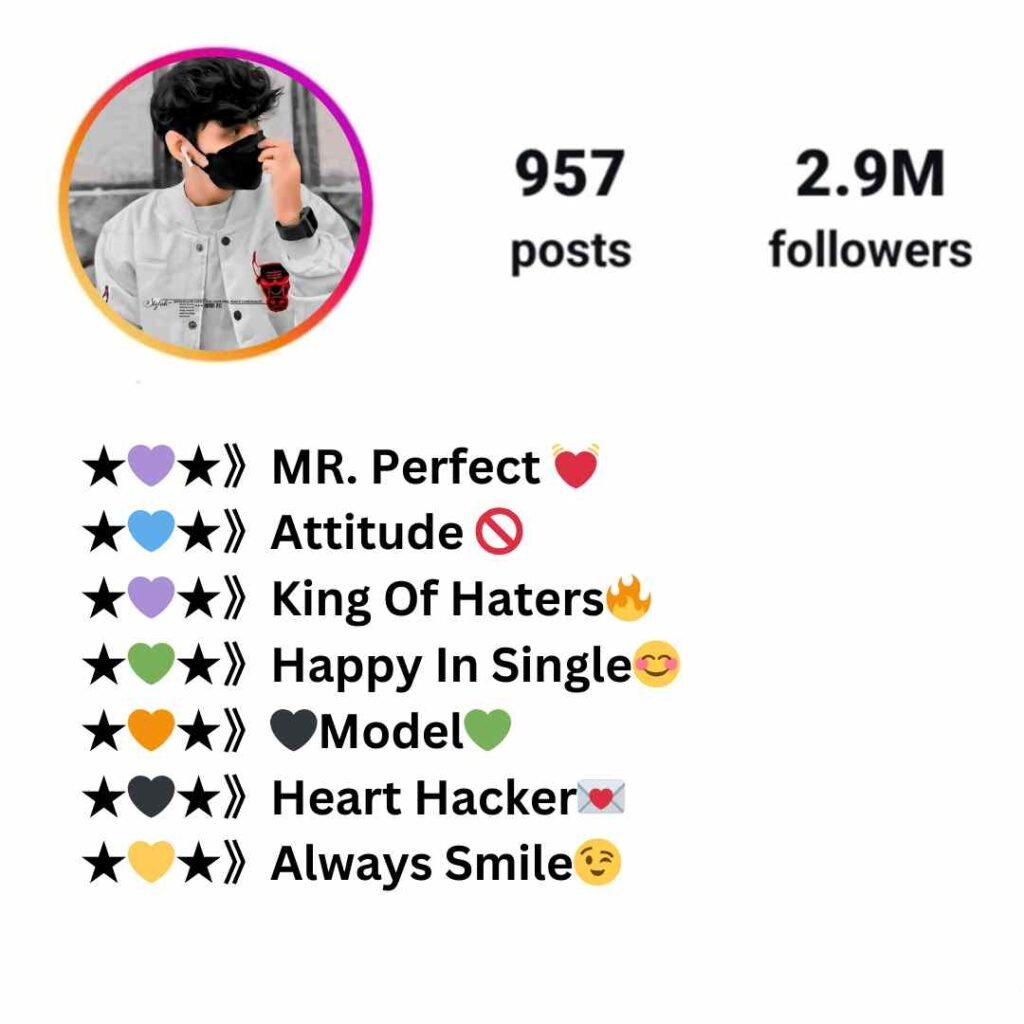 Instagram bio with emoji for boy
