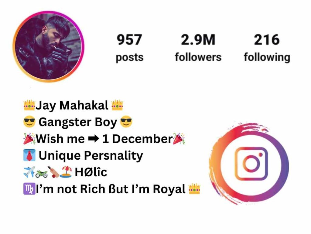Gangster bio for instagram