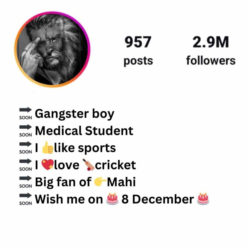 Gangster bio for instagram