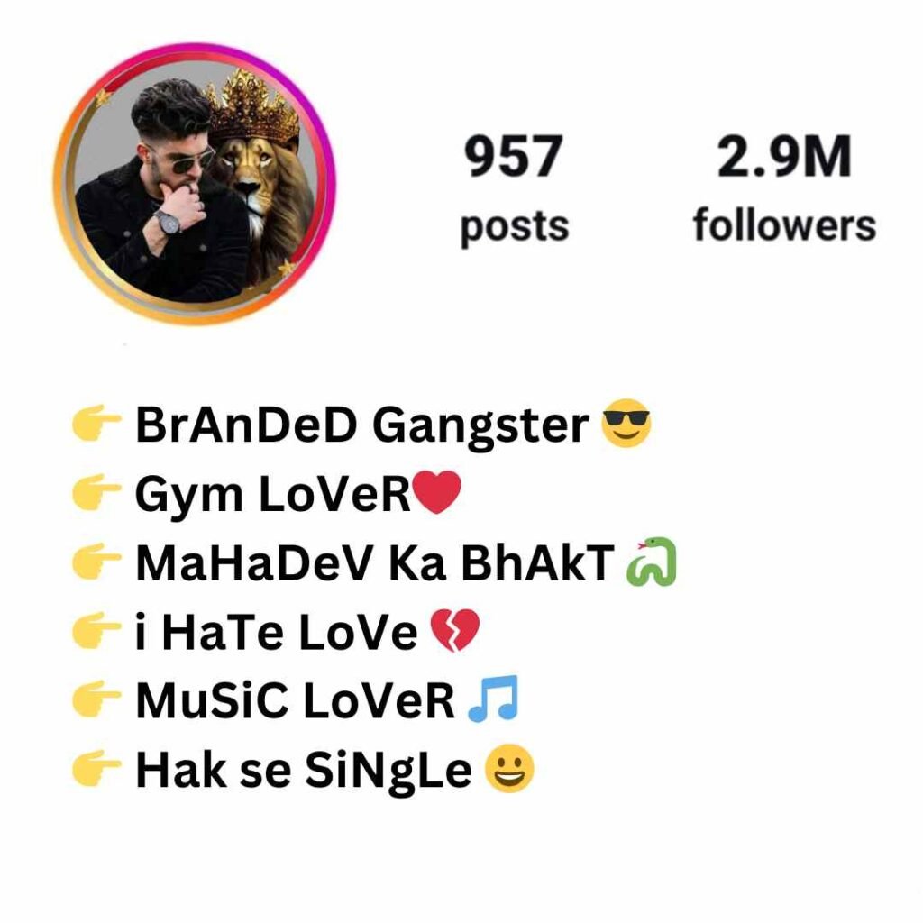 Gangster bio for instagram