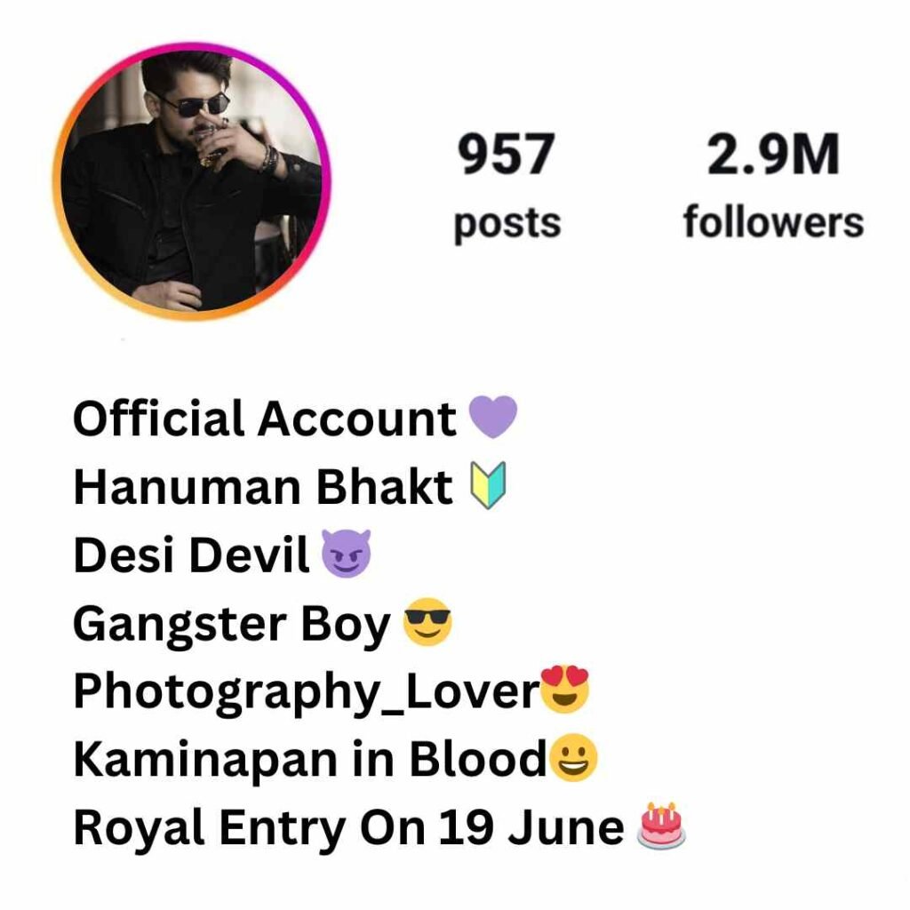 Gangster bio for instagram