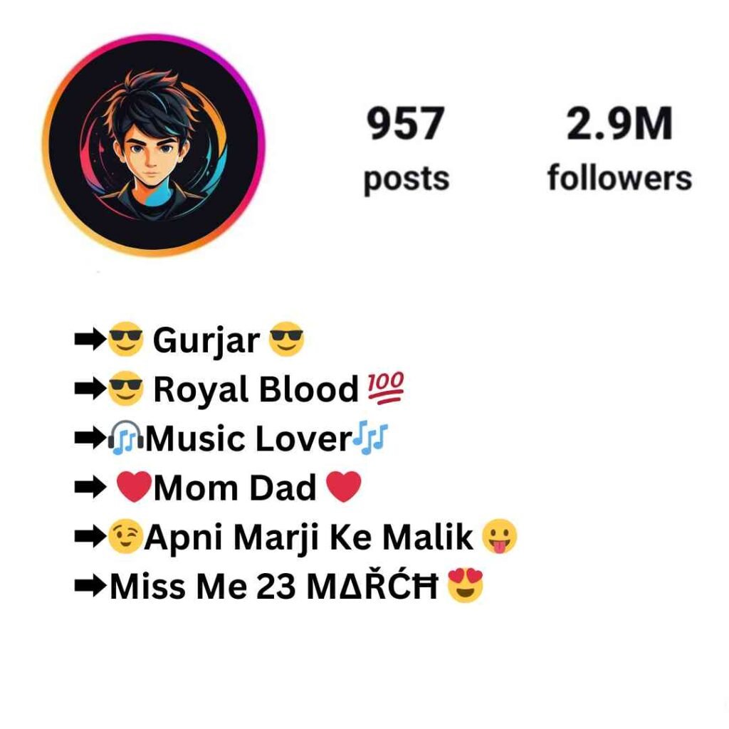 Gurjar bio for instagram