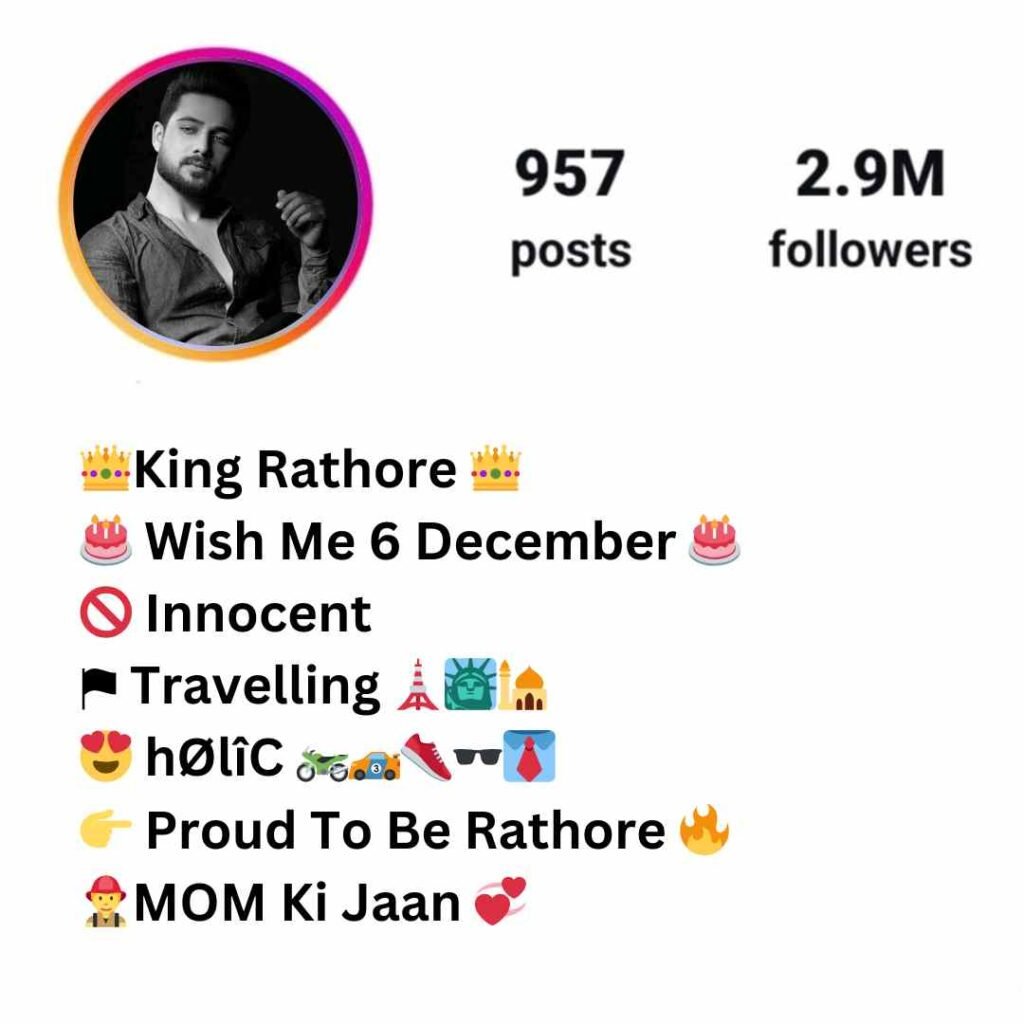 Rathore Bio For Instagram