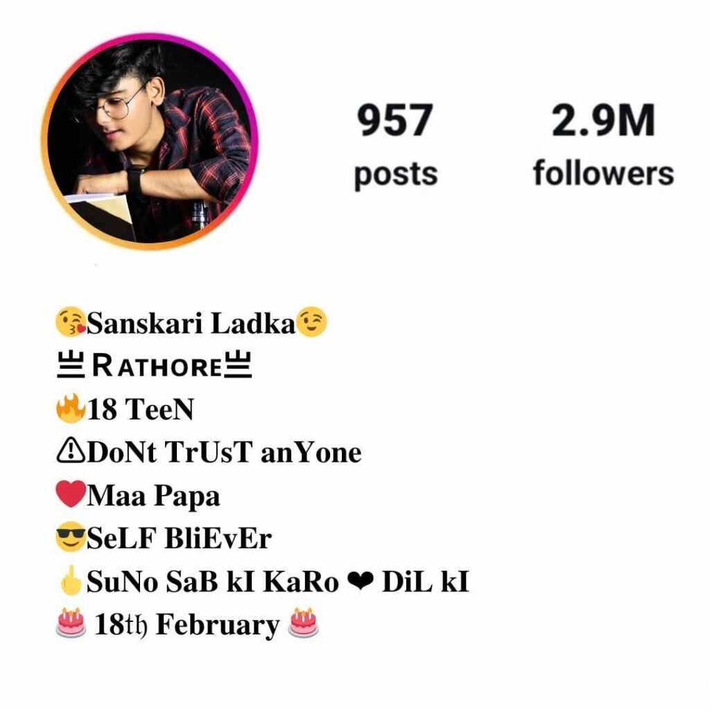 Rathore Bio For Instagram