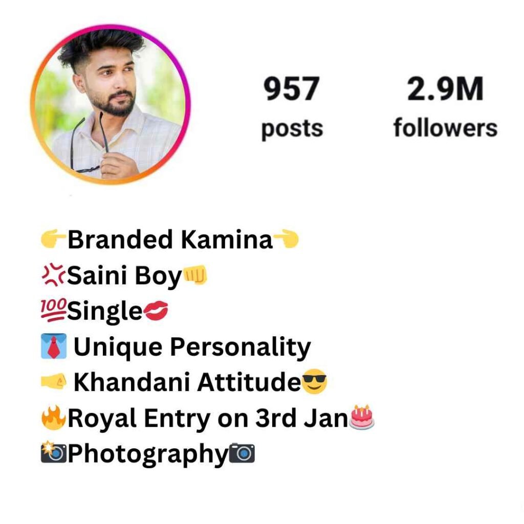 Saini Bio For Instagram