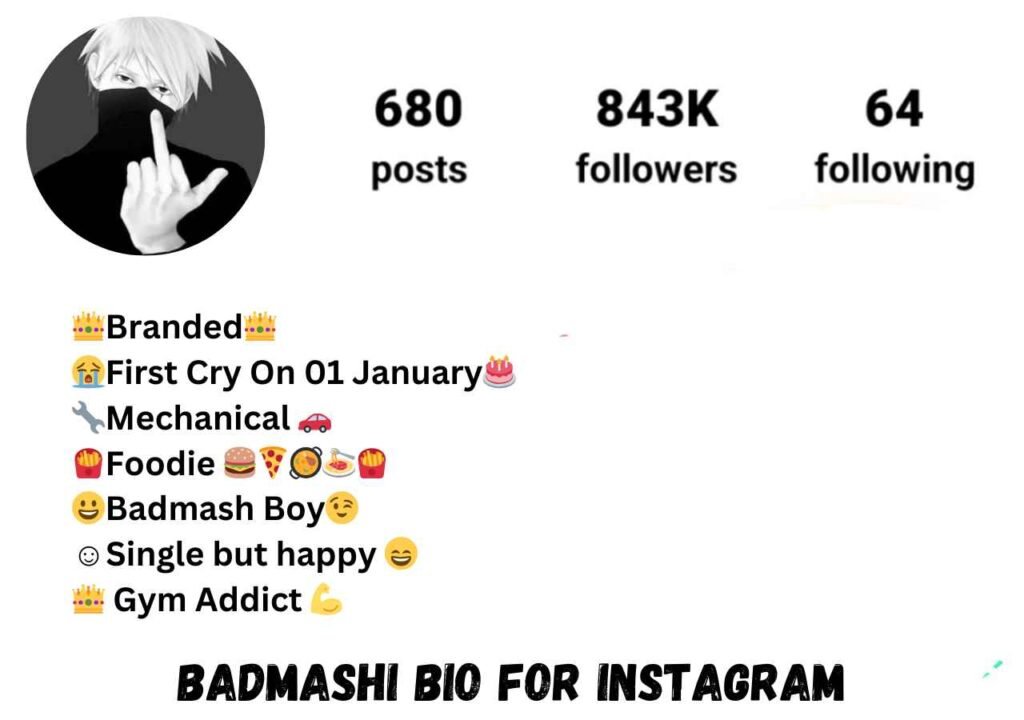 Badmashi bio for instagram for boy