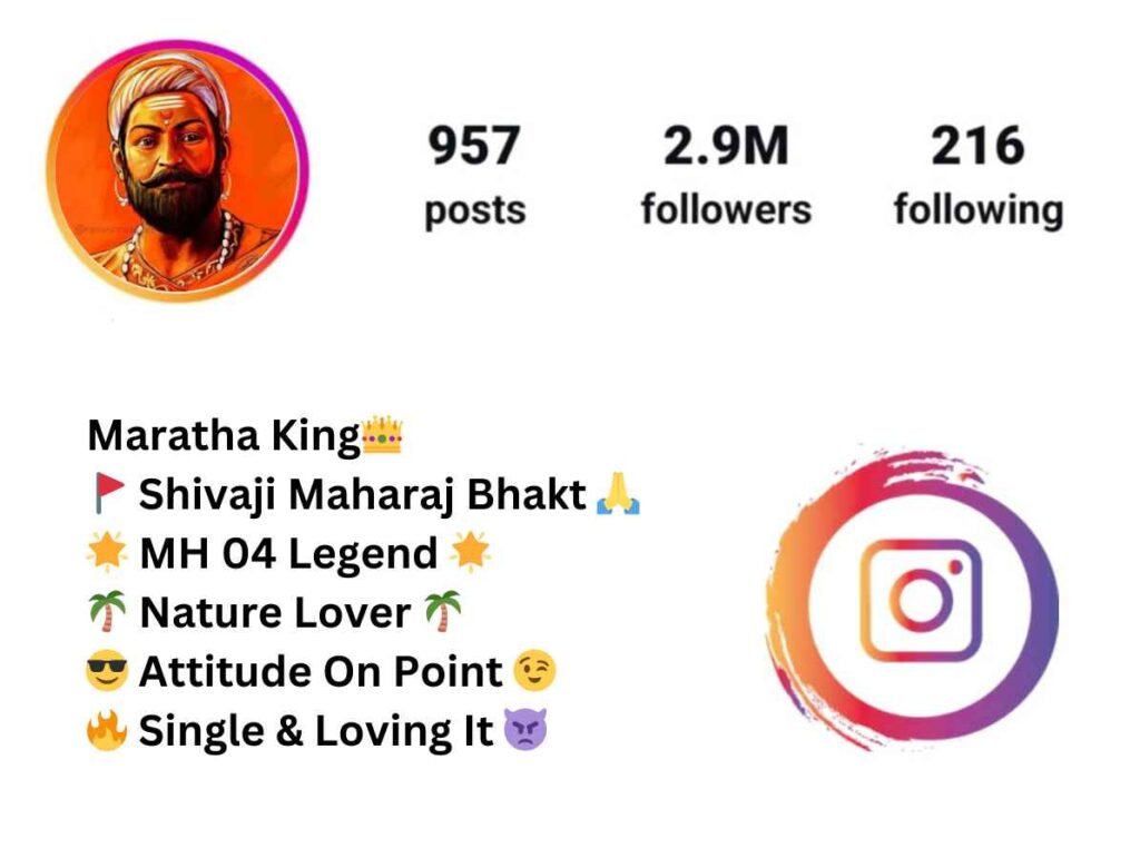 Instagram Bio Shivaji Maharaj